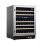 Vissani Dual Zone 24 in. Built-in 51-Bottle Wine Cooler in Stainless Steel