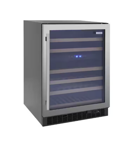 Vissani Dual Zone 24 in. Built-in 51-Bottle Wine Cooler in Stainless Steel