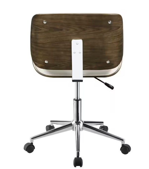 Coaster Addington Faux Leather Adjustable Height Office Chair in Ecru and Chrome