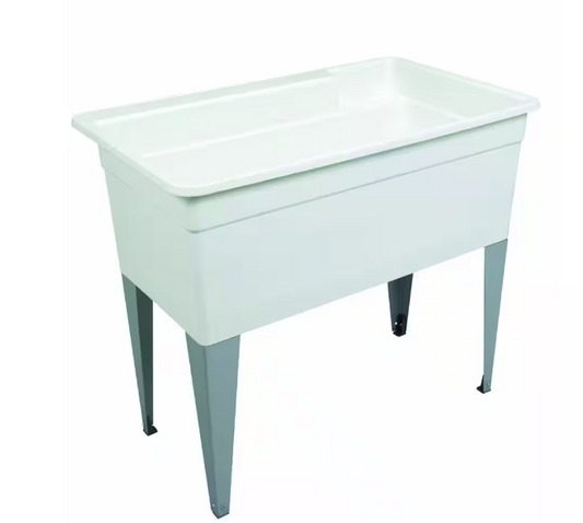 Mustee BigTub 40 in. x 24 in. x 33 in. Polypropylene Floor Mount Utility Tub in White