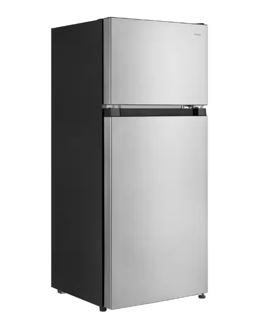 Vissani 4.5 cu. ft. 2-Door Mini Refrigerator in Platinum Steel with Freezer