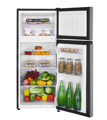 Vissani 4.5 cu. ft. 2-Door Mini Refrigerator in Platinum Steel with Freezer