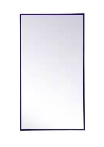 Medium Rectangle Blue Modern Mirror (36 in. H x 20 in. W)