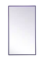 Medium Rectangle Blue Modern Mirror (36 in. H x 20 in. W)