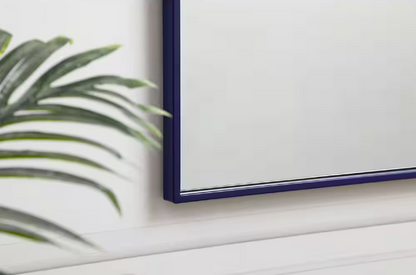 Medium Rectangle Blue Modern Mirror (36 in. H x 20 in. W)