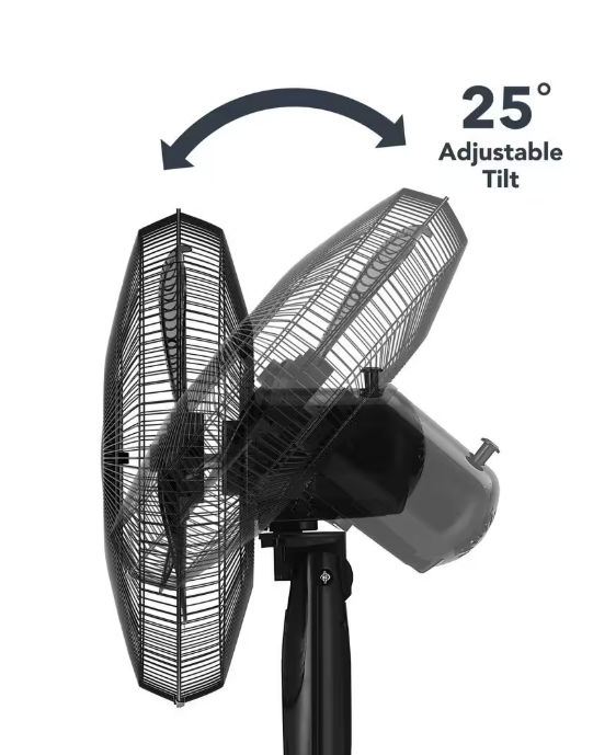 Hampton Bay 16 in. 3 Speed Digital Oscillating Standing Fan with Adjustable Height