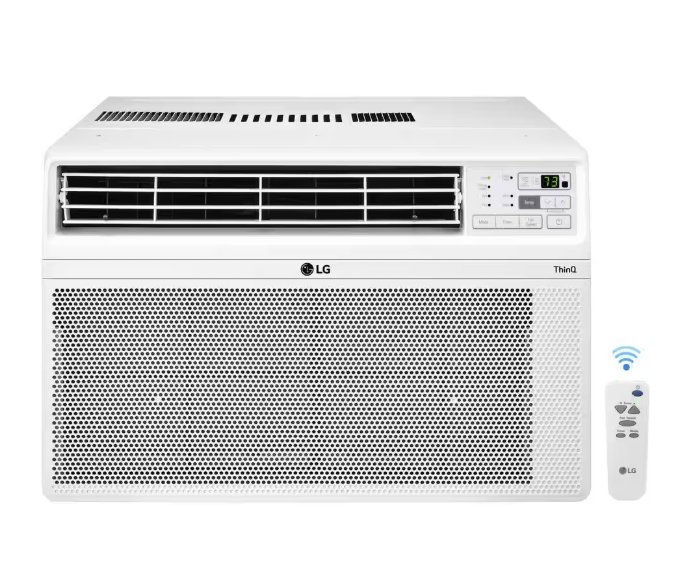 LG 10,000 BTU 115V Window Air Conditioner Cools 450 sq. ft. with Wi-Fi, Remote and Dehumidifier in White