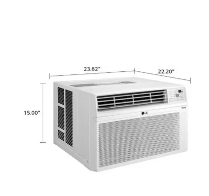 LG 10,000 BTU 115V Window Air Conditioner Cools 450 sq. ft. with Wi-Fi, Remote and Dehumidifier in White