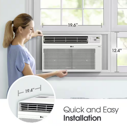 LG 10,000 BTU 115V Window Air Conditioner Cools 450 sq. ft. with Wi-Fi, Remote and Dehumidifier in White