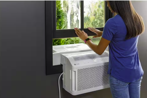 GE Profile ClearView Ultra Quiet 8,300 BTU 115V Window Air Conditioner Cools 350 Sq. Ft. Quiet in White