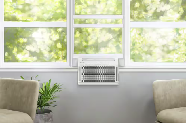 GE Profile ClearView Ultra Quiet 8,300 BTU 115V Window Air Conditioner Cools 350 Sq. Ft. Quiet in White