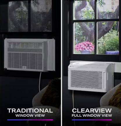 GE Profile ClearView Ultra Quiet 8,300 BTU 115V Window Air Conditioner Cools 350 Sq. Ft. Quiet in White