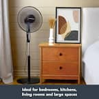 16 in. 3 Speed Digital Oscillating Standing Fan with Adjustable Height