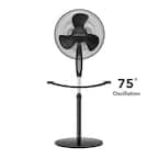 16 in. 3 Speed Digital Oscillating Standing Fan with Adjustable Height