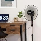 16 in. 3 Speed Digital Oscillating Standing Fan with Adjustable Height