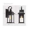 21.3 Large Exterior in. Black Outdoor Hardwired Wall Lantern Sconce Porch Lights for Entryway with No Bulbs Included