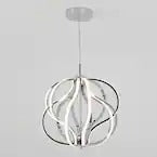 Meridian 30-Watt 1 Light Chrome Modern Integrated LED Pendant Light Fixture for Dining Room or Kitchen