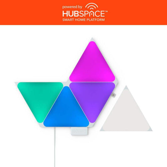 Smart Color Changing Dimmable 5 Geometric Triangle LED Light Panels Powered By Hubspace