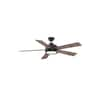 Baxtan 56 in. Indoor Matte Black Ceiling Fan with Warm White Integrated LED with Remote Included