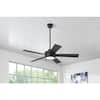 Baxtan 56 in. Indoor Matte Black Ceiling Fan with Warm White Integrated LED with Remote Included