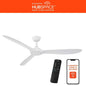 Tager 60 in. Smart Indoor/Outdoor Matte White Ceiling Fan without Light with Remote Powered by Hubspace