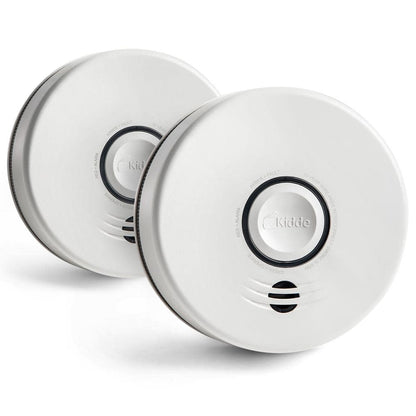 10 Year Worry-Free 2-Pack Battery Powered Interconnected Smoke Detector with Photoelectric Sensor and Voice Alerts