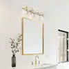 Modern Vanity Light 4-Light Gold 28.5 in. Wall Light with Globe Clear Glass Shades for Bathroom