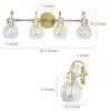 Modern Vanity Light 4-Light Gold 28.5 in. Wall Light with Globe Clear Glass Shades for Bathroom