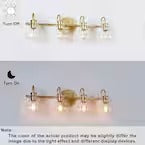 Modern Vanity Light 4-Light Gold 28.5 in. Wall Light with Globe Clear Glass Shades for Bathroom