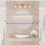 Modern Vanity Light 4-Light Gold 28.5 in. Wall Light with Globe Clear Glass Shades for Bathroom