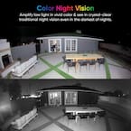 Wired Outdoor Wi-Fi Floodlight v2 Home Security Camera with 2K Video, Color Night Vision, Motion Activated LEDs - White