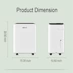 50 pt. 4,500 sq. ft. Quiet Dehumidifier in White with Drain Hose for Home, Basement, with Auto Defrost, 24H Timer