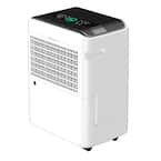 50 pt. 4,500 sq. ft. Quiet Dehumidifier in White with Drain Hose for Home, Basement, with Auto Defrost, 24H Timer